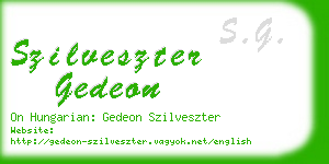 szilveszter gedeon business card